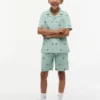 Pantaloni scurți cu dungi și logo monogramă pentru copii