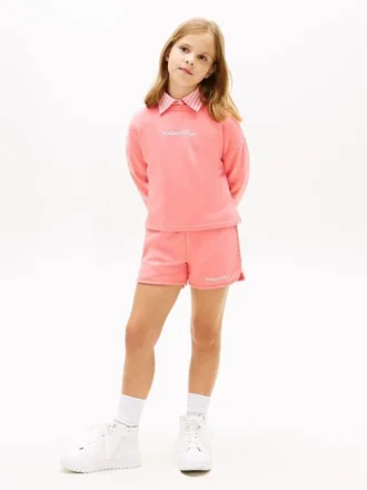 Pantaloni scurți cu logo Tommy cu sclipici pentru copii