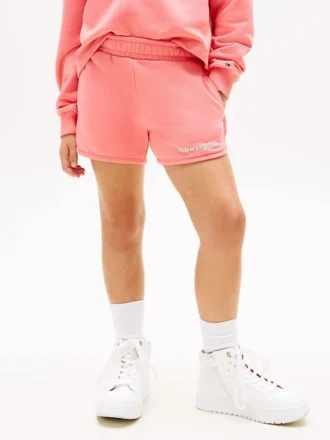 Pantaloni scurți cu logo Tommy cu sclipici pentru copii