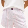 Pantaloni scurți de dormit din poplin cu dungi Pantaloni scurți de dormit din poplin cu dungi