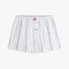Pantaloni scurți de dormit din poplin cu dungi Pantaloni scurți de dormit din poplin cu dungi