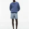 Pantaloni scurți din amestec de bumbac și in, croială regular, 7″