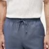 Pantaloni scurți din amestec de bumbac și in, croială regular, 7″