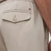 Pantaloni scurți din amestec de bumbac și in, croială regular, 7″