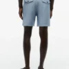 Pantaloni scurți din amestec de bumbac și in, croială regular, 7″