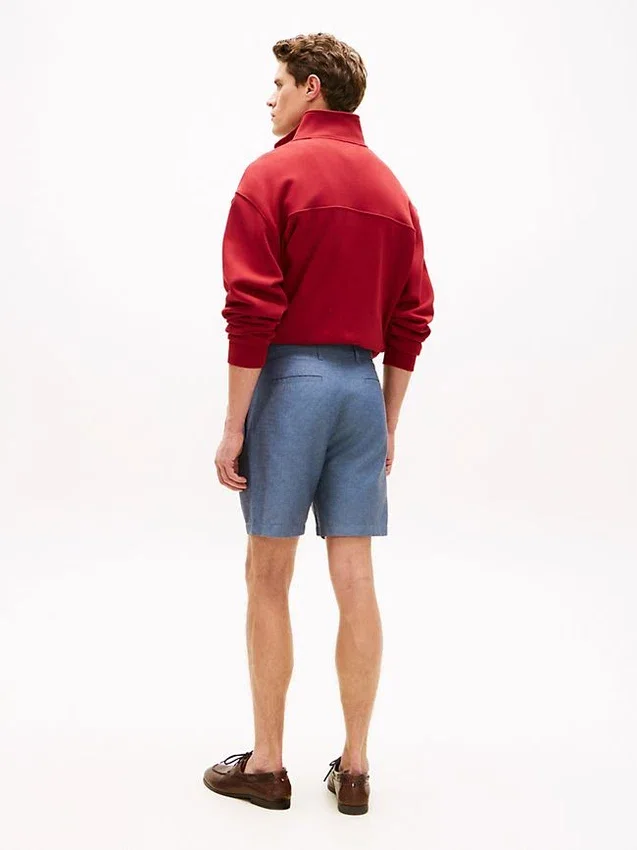 Pantaloni scurți din amestec de bumbac și in, croială regular, 7″ Pantaloni scurți din amestec de bumbac și in, croială regular, 7″