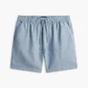 Pantaloni scurți din amestec de bumbac și in, croială regular, 7″