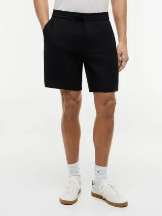 Pantaloni scurți din amestec de in, croială regular, 8″