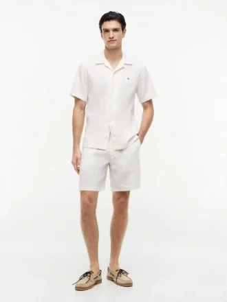 Pantaloni scurți din amestec de in, croială regular, 8″