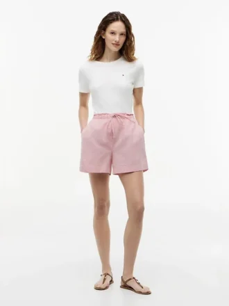 Pantaloni scurți din amestec de in și bumbac
