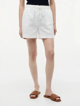 Pantaloni scurți din amestec de in și bumbac