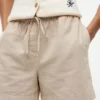Pantaloni scurți din amestec de in și bumbac