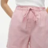 Pantaloni scurți din amestec de in și bumbac