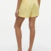 Pantaloni scurți din amestec de in și bumbac