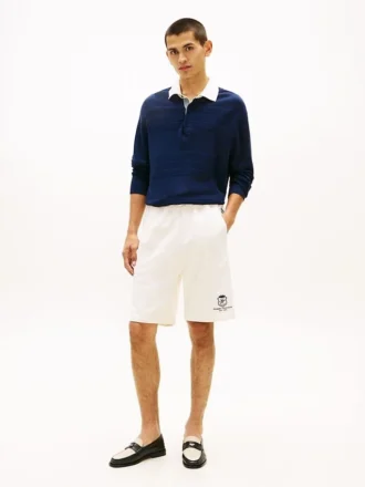 Pantaloni scurți din bumbac cu monogramă Pantaloni scurți din bumbac cu monogramă