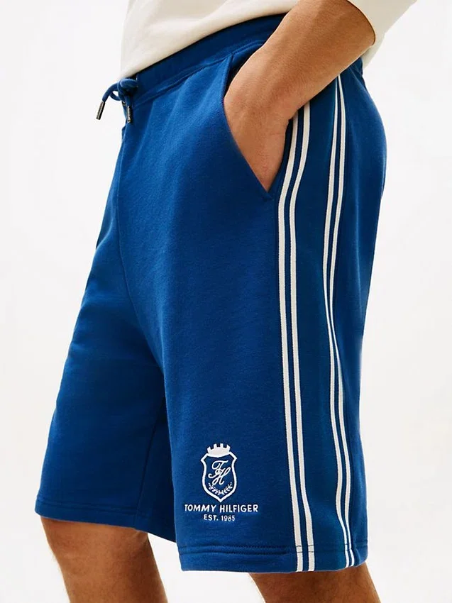 Pantaloni scurți din bumbac cu monogramă Pantaloni scurți din bumbac cu monogramă