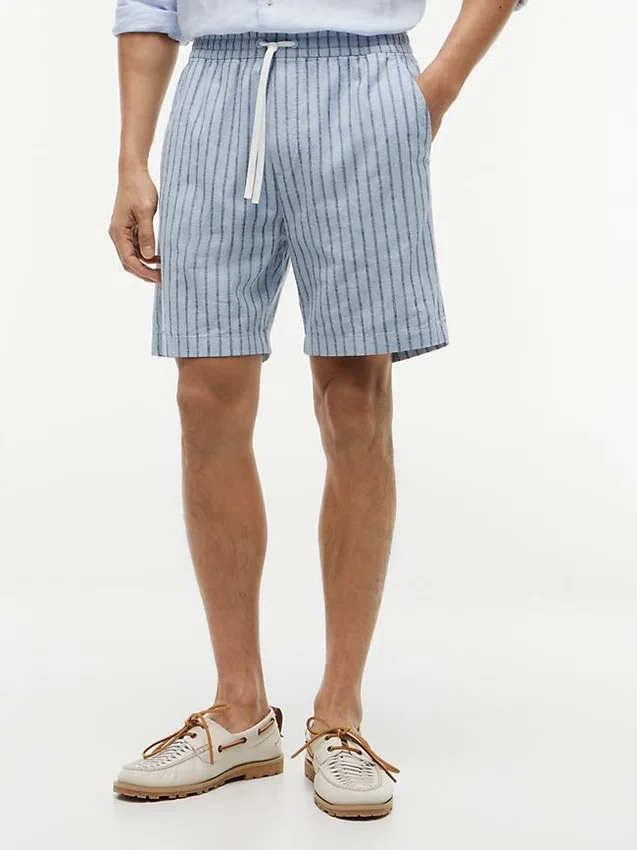 Pantaloni scurți din bumbac și in cu dungi, 7″ Pantaloni scurți din bumbac și in cu dungi, 7″