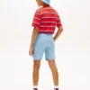 Pantaloni scurți din denim cu model în zig-zag și steaguri ondulate pentru copii Pantaloni scurți din denim cu model în zig-zag și steaguri ondulate pentru copii