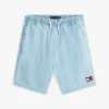 Pantaloni scurți din denim cu model în zig-zag și steaguri ondulate pentru copii Pantaloni scurți din denim cu model în zig-zag și steaguri ondulate pentru copii