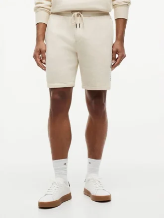 Pantaloni scurți din fleece cu logo Tommy brodat