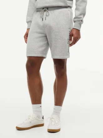 Pantaloni scurți din fleece cu logo Tommy brodat