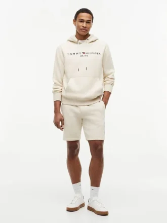 Pantaloni scurți din fleece cu logo Tommy brodat