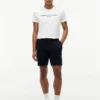 Pantaloni scurți din fleece cu logo Tommy brodat Pantaloni scurți din fleece cu logo Tommy brodat