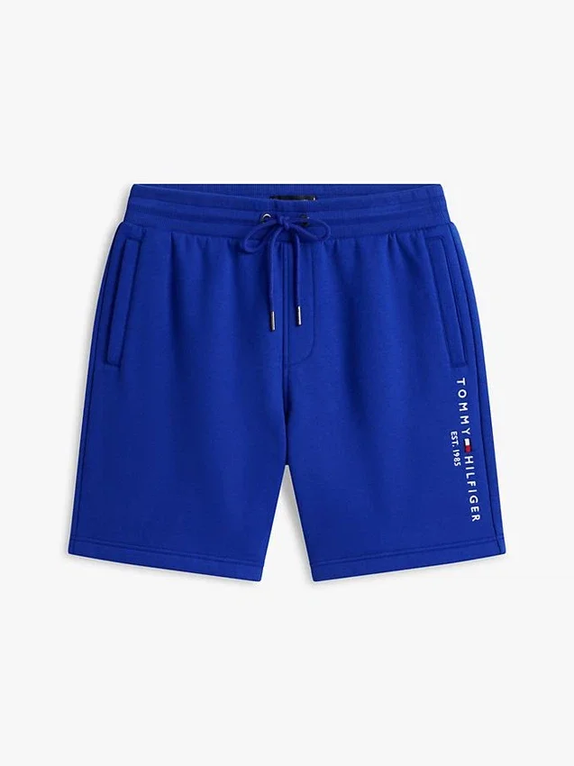Pantaloni scurți din fleece cu logo Tommy brodat Pantaloni scurți din fleece cu logo Tommy brodat