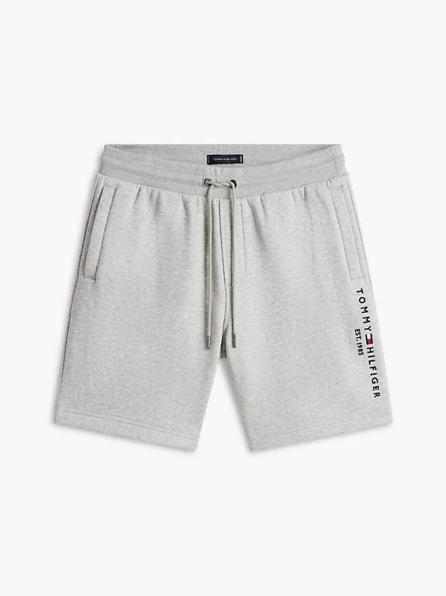 Pantaloni scurți din fleece cu logo Tommy brodat Pantaloni scurți din fleece cu logo Tommy brodat