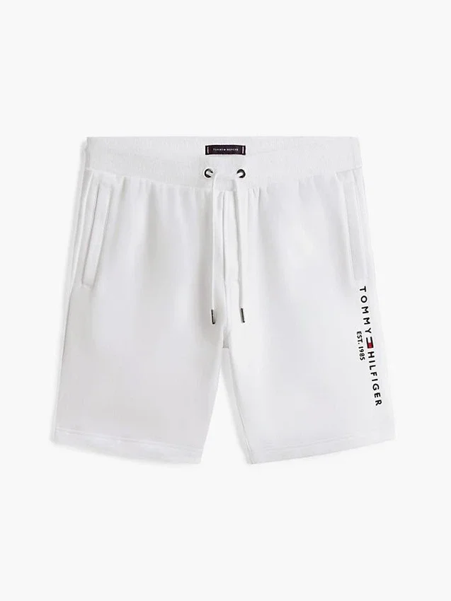 Pantaloni scurți din fleece cu logo Tommy brodat Pantaloni scurți din fleece cu logo Tommy brodat