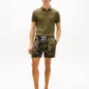 Pantaloni scurți din in cu imprimeu tropical Pantaloni scurți din in cu imprimeu tropical