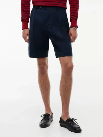 Pantaloni scurți din lână plisați New York Label