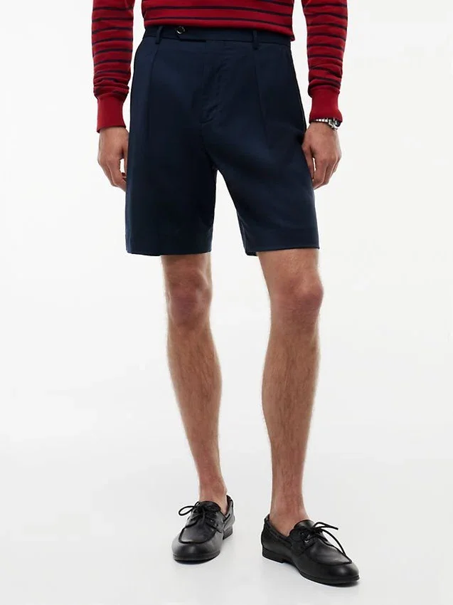 Pantaloni scurți din lână plisați New York Label Pantaloni scurți din lână plisați New York Label
