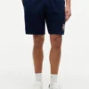 Pantaloni scurți din material frotir cu logo steag ondulat, croială regular Pantaloni scurți din material frotir cu logo steag ondulat, croială regular