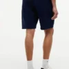 Pantaloni scurți din material frotir cu logo steag ondulat, croială regular Pantaloni scurți din material frotir cu logo steag ondulat, croială regular