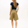 Pantaloni scurți din poplin plisat Pantaloni scurți din poplin plisat