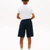 Pantaloni scurți din seersucker elastic pentru copii Pantaloni scurți din seersucker elastic pentru copii