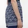 Pantaloni scurți din voal cu monogramă script pe toată suprafața