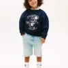 Pantaloni scurți drepți din denim pentru copii Pantaloni scurți drepți din denim pentru copii