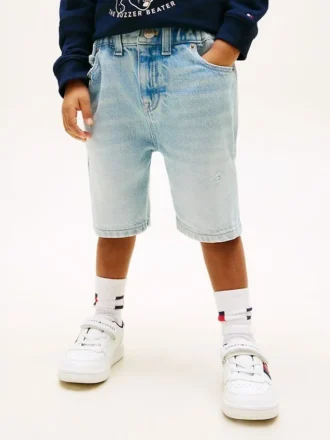 Pantaloni scurți drepți din denim pentru copii