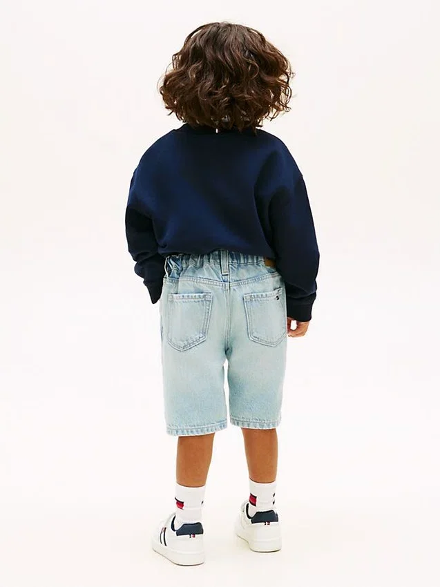Pantaloni scurți drepți din denim pentru copii Pantaloni scurți drepți din denim pentru copii