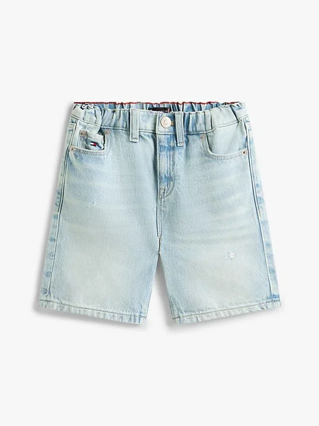 Pantaloni scurți drepți din denim pentru copii Pantaloni scurți drepți din denim pentru copii