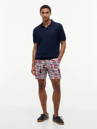 Pantaloni scurți Madras Patchwork cu croială regular, 7″
