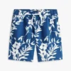 Pantaloni scurți pentru copii din amestec de in și bumbac cu imprimeu floral