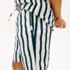 Pantaloni scurți relaxați din amestec de in cu dungi pentru copii