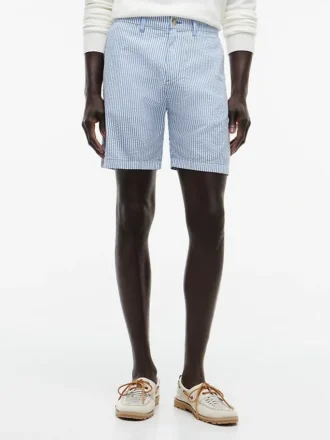 Pantaloni scurți Seersucker cu croială regulată, lungime 7″ Pantaloni scurți Seersucker cu croială regulată, lungime 7″
