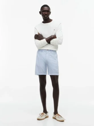 Pantaloni scurți Seersucker cu croială regulată, lungime 7″ Pantaloni scurți Seersucker cu croială regulată, lungime 7″