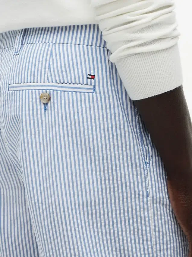 Pantaloni scurți Seersucker cu croială regulată, lungime 7″ Pantaloni scurți Seersucker cu croială regulată, lungime 7″
