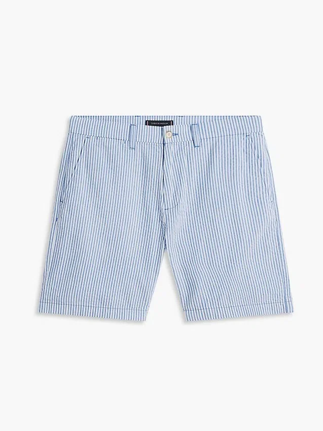 Pantaloni scurți Seersucker cu croială regulată, lungime 7″ Pantaloni scurți Seersucker cu croială regulată, lungime 7″