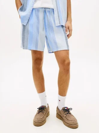 Pantaloni scurți Tommy Jeans cu dungi Dobby